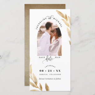 Photo Arch, Gold Wedding Save the Date Bookmark