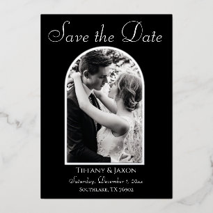 Photo Arch Save the Date White Text Real