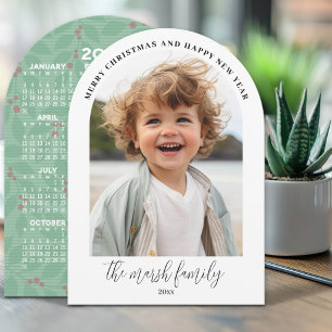 Photo Arch - Script Family Name - 2027 Calendar Holiday Card