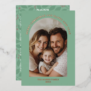 Photo Arch Vertical - 2027 Calendar Foil Holiday Card