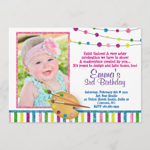 Photo Art Birthday, Sparkle, Glitter Invitation