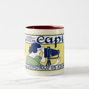 Photo Art Studio, Amsterdam, Vintage Style  Two-Tone Coffee Mug