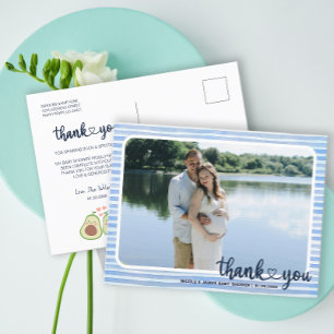 Photo Avocado Baby Shower Party Thank You Postcard