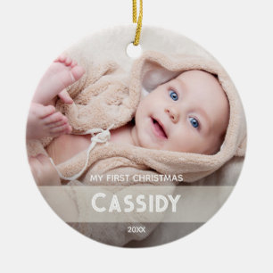 Photo Baby 1st Christmas Ceramic Ornament