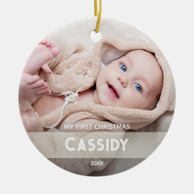 Photo Baby 1st Christmas Ceramic Ornament (Front)