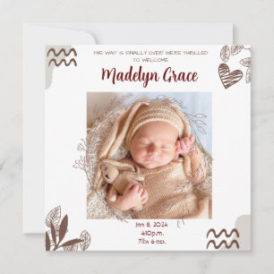 PHOTO BABY ANNOUNCEMENT - CUSTOMIZABLE