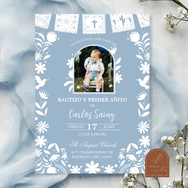 Photo Baby Blue Cielito Lindo Baptism Invitation (Creator Uploaded)