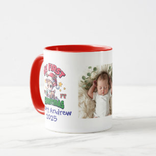 Photo Baby First Christmas Santa Deer Personalise Mug