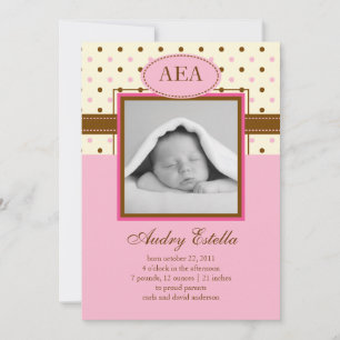 Photo Baby Girl Birth Announcement