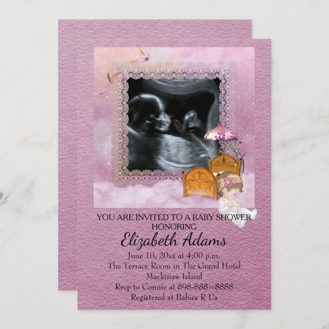 Photo Baby Shower Invitation (Front/Back)