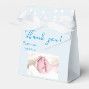 Photo Baby shower Party Blue Favour Box