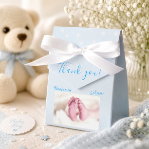 Photo Baby shower Party Blue Favour Box