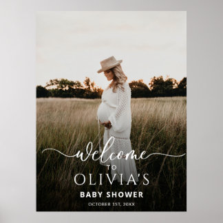 Photo Baby Shower Welcome Sign Template, Modern