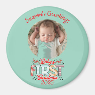 Photo BABY'S First Christmas Personalise Magnet