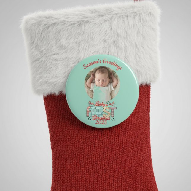 Photo BABY'S First Christmas Personalise Magnet (Creator Uploaded)