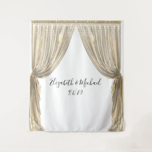 Photo Backdrop Wedding Elegant Yellow Gold Curtain Tapestry
