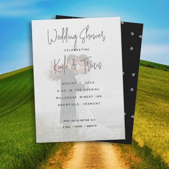 Photo Background Engagement Shower Invitations (Creator Uploaded)