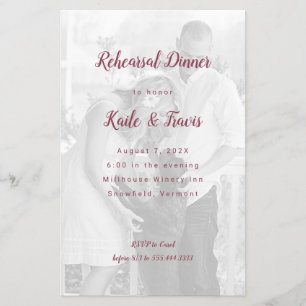 Photo Background Wine Text Rehearsal Dinner Invite Flyer