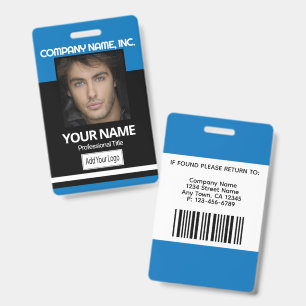 Photo Badge - Black and Blue ID Badge