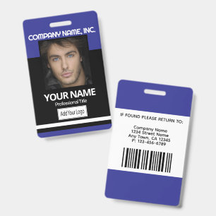 Photo Badge - Black and Dark Blue ID Badge