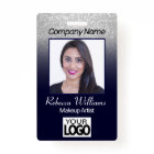 Photo Badge - Navy Blue with Faux Glitter