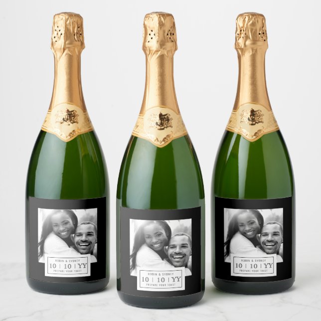 Photo Badge | Save The Date | Bottle Label | Black (Bottles)