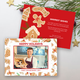 Photo Bakery Gingerbread Thank You Holiday Card