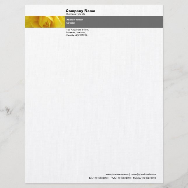 Photo Band - Lisianthus Letterhead Design (Front)