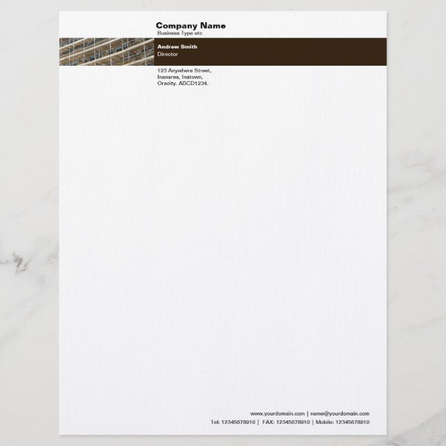 Photo Band - Scaffolding Custom Letterhead (Front)