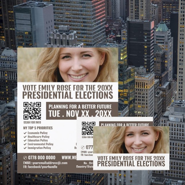 Photo Banner Political Campaigner Business Card (Creator Uploaded)