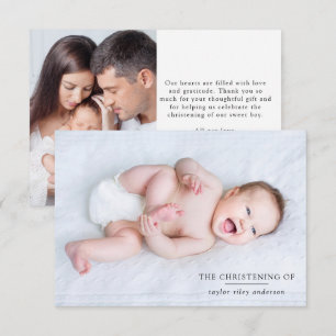 Photo Baptism Christening Thank You Card
