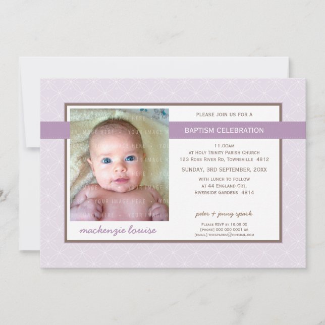 PHOTO BAPTISM INVITE :: glory 5L (Front)