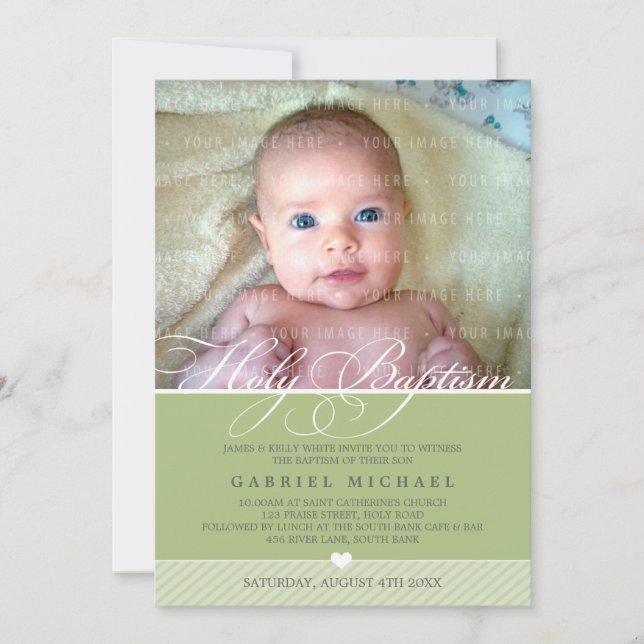 PHOTO BAPTISM INVITE :: lovely type 3 (Front)