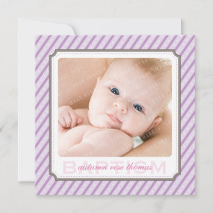 PHOTO BAPTISM INVITES :: candystripes 5SQ