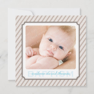 PHOTO BAPTISM INVITES :: candystripes 8SQ