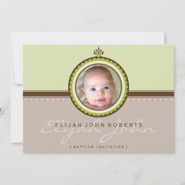 PHOTO BAPTISM INVITES :: fanciful 1L (Front)