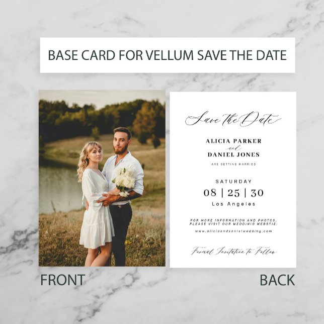 Photo base card for vellum wedding save the date (Creator Uploaded)