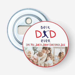 Photo Baseball Best Dad Ever Modern Fathers Day Bottle Opener
