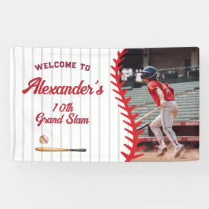 Photo Baseball Game Themed Kid Teen Birthday Party Banner