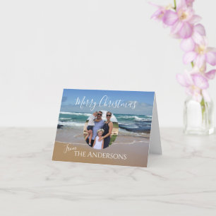 Photo Beach Christmas Folded Greeting Card