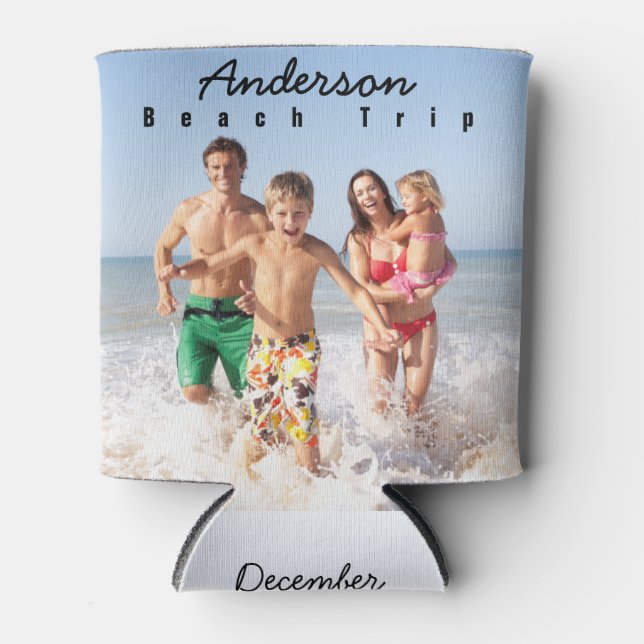 Photo Beach Trip Can Cooler (Front)