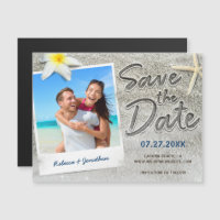 Photo Beach Wedding Save the Date Magnets | Sand