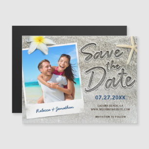 Photo Beach Wedding Save the Date Magnets   Sand