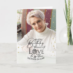 Photo Belated Birthday Keepsake Mother-in-law Card