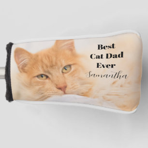Photo Best Cat Dad Ever Name Golf Head Cover