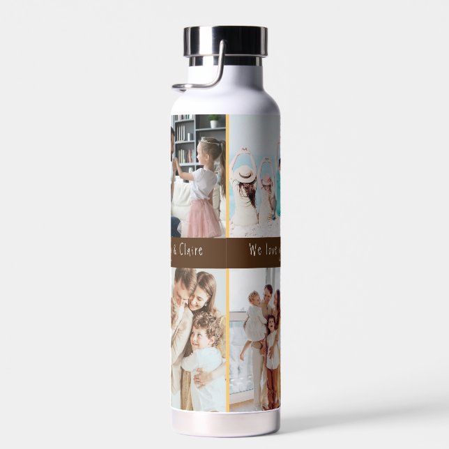 Photo Best Dad Ever Music Cool  Modern Fathers Day Water Bottle (Right)