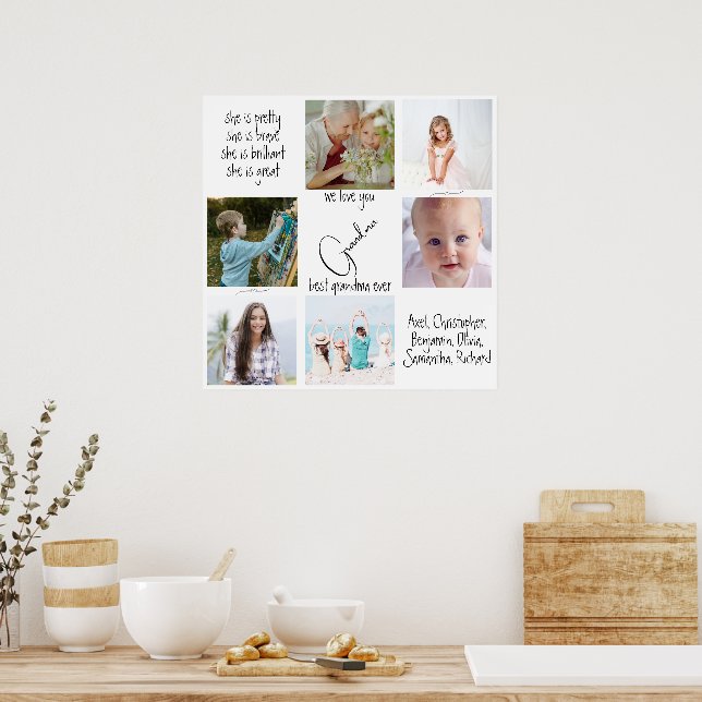 Photo Best Grandma Ever We Love You Mothers Day Poster (Kitchen)