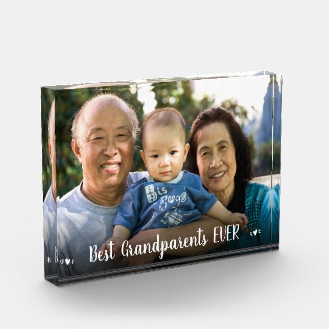 Photo Best Grandparents Ever Hearts Modern  (Left)