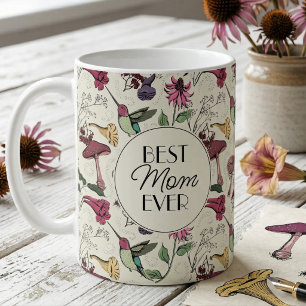 Photo Best Mum Ever Hummingbird & Exotic Flowers Coffee Mug
