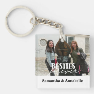 Photo Besties Best Friends Acrylic Square Keychain